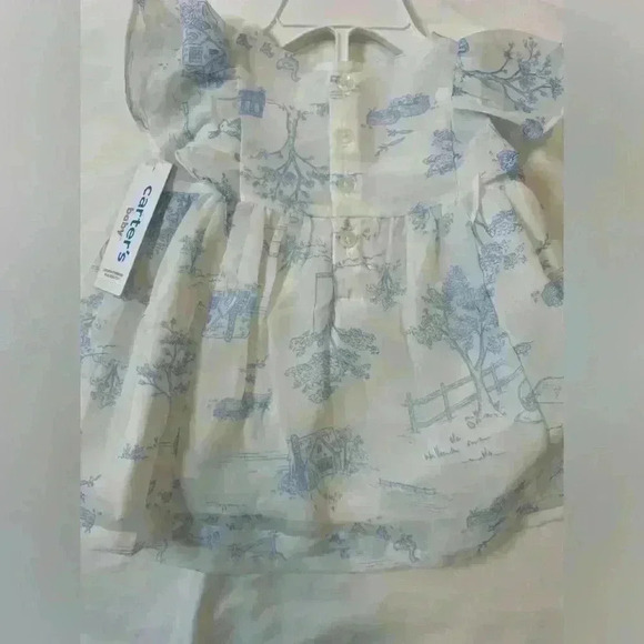 NWT Carter’s Baby Dress Size 3 Months White & Blue - Picture 5 of 5
